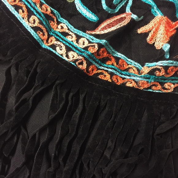 Floral Embroidered Sheer Black Kimono - Picture 7 of 8